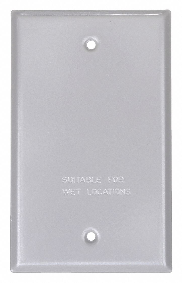 WEATHERPROOF COVER, ALUMINUM, 1 GANG, 4½ IN OVERALL H, 2¾ IN OVERALL W, 3R, GREY