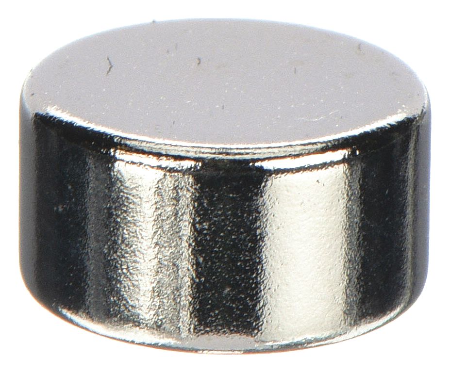Rare Earth Magnet: Neodymium, 3/8 in Outside Dia, 0.2 in Thick, Disc Magnet, 35