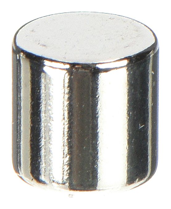 Rare Earth Magnet: Neodymium, 1/4 in Outside Dia, 0.25 in Thick, Disc Magnet, 35