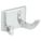 BATHROOM HOOK: 2VAL4, 2 HOOKS, ZINC, CHROME PLATED, 1½ IN X 2⅛ IN X 1½ IN