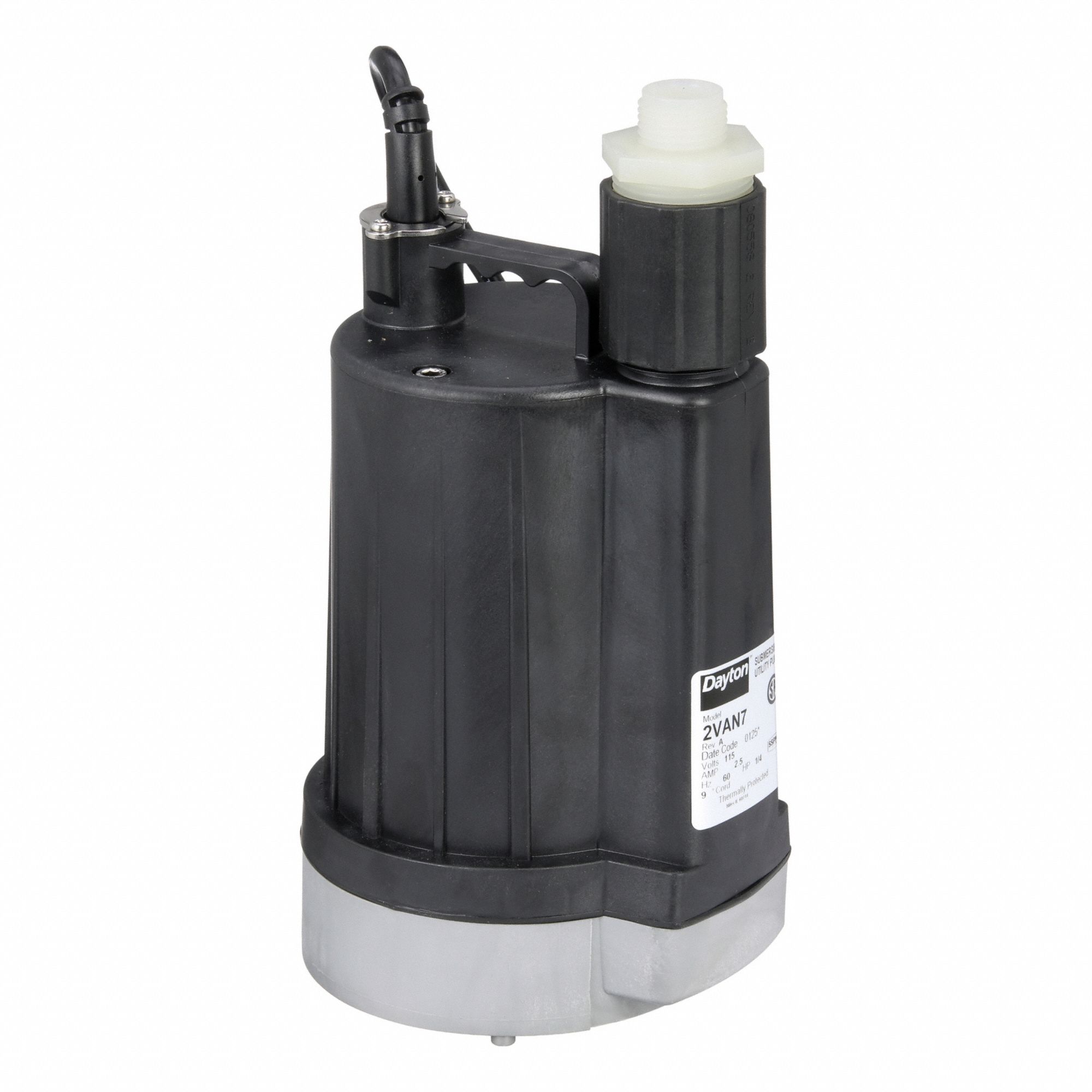 PLUG-IN UTILITY PUMP, 1/4 HORSEPOWER, 3/32 IN MAXIMUM DIAMETER SOLIDS, INTERMITTENT DUTY, 120V AC, SENSOR