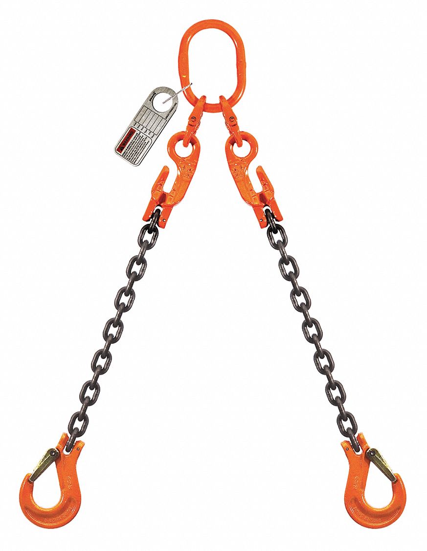Grade 100 3/8 x 5 Quad Leg with Positive Locking Hooks Chain Sling 