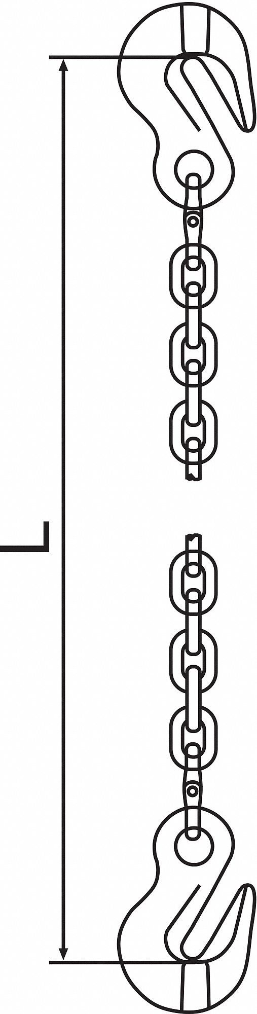 Chain Sling: 3/8 in Chain Trade Size, 120 Chain Grade, Grab Hook, Steel, Fixed, 10 ft Sling Lg