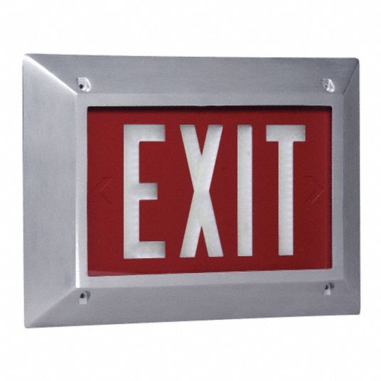 1 Faces, Red, Self-Luminous Exit Sign - 2VDE9|2040-70-20-R - Grainger