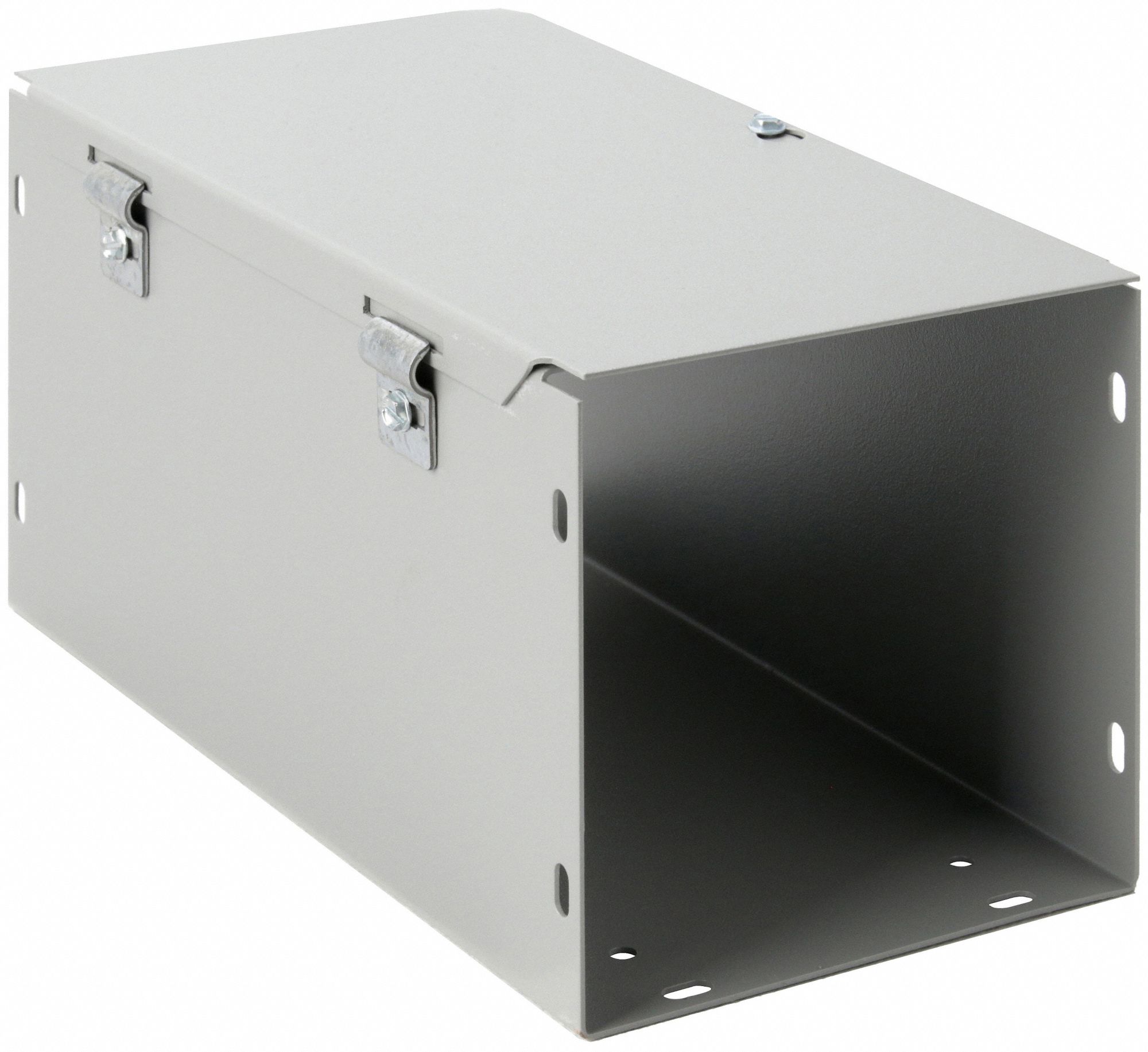 Straight Section Wireway: 6 in Wd, 6 in Ht, 12 in Lg, 16 ga Gauge, 1, Hinged Cover, Steel