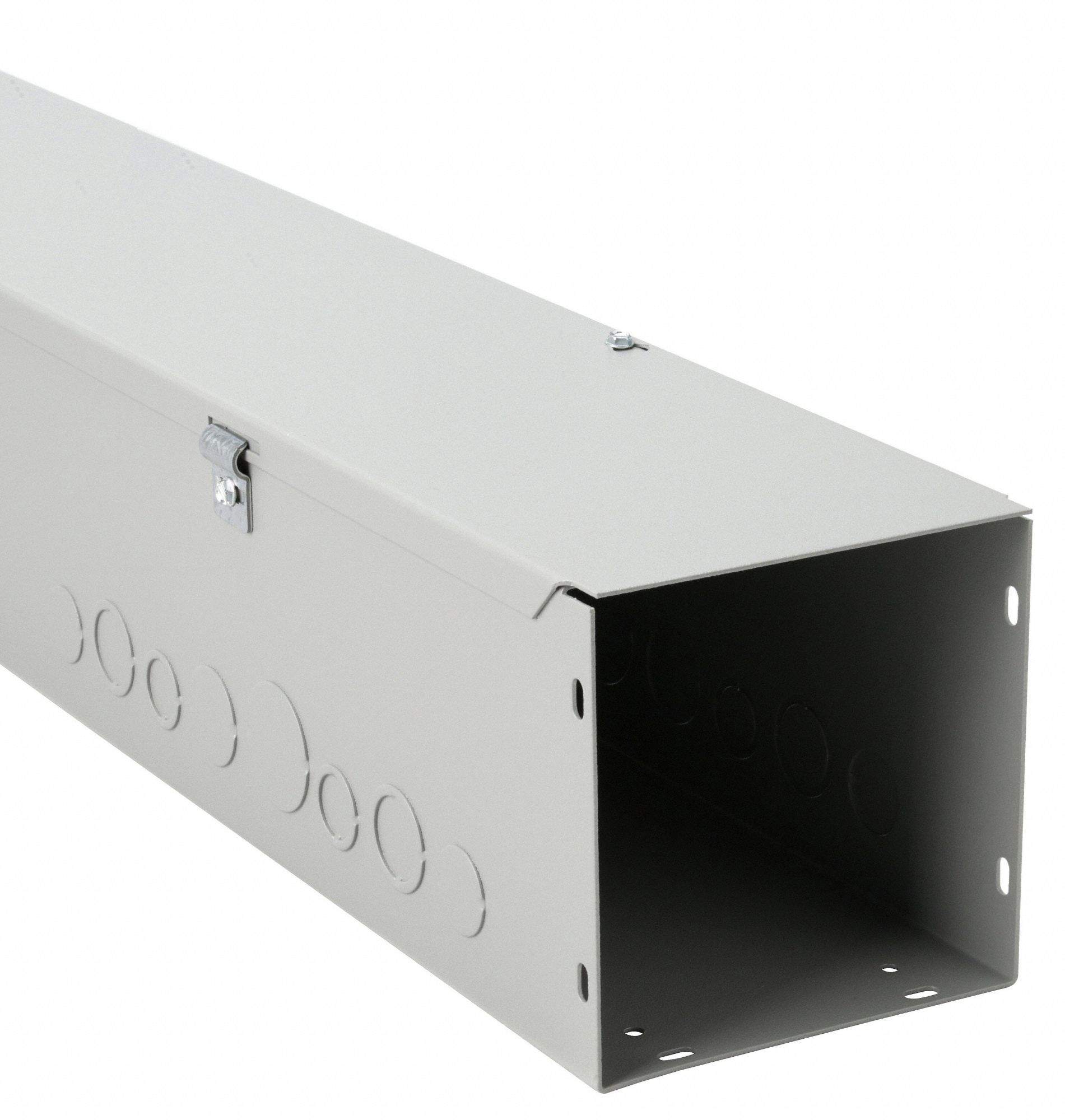 Straight Section Wireway: 6 in Wd, 6 in Ht, 36 in Lg, 16 ga Gauge, 1, Hinged Cover, Steel