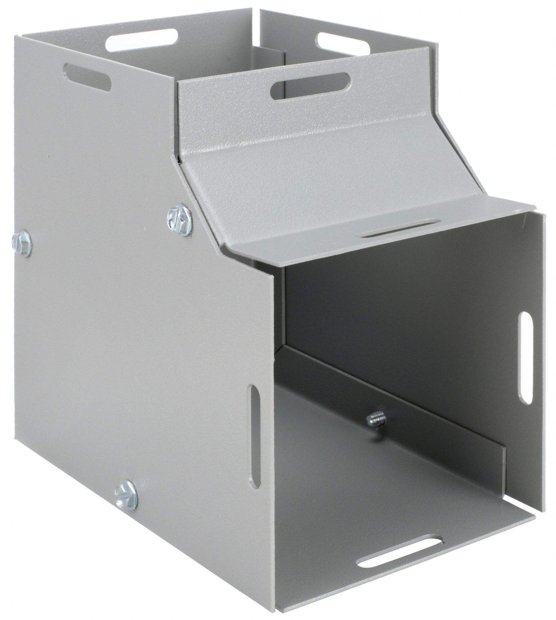 Wireway 90 Degree Elbow: 6 in Wd, 6 in Ht, 16 ga Gauge, 1, Screw-On Cover, Steel