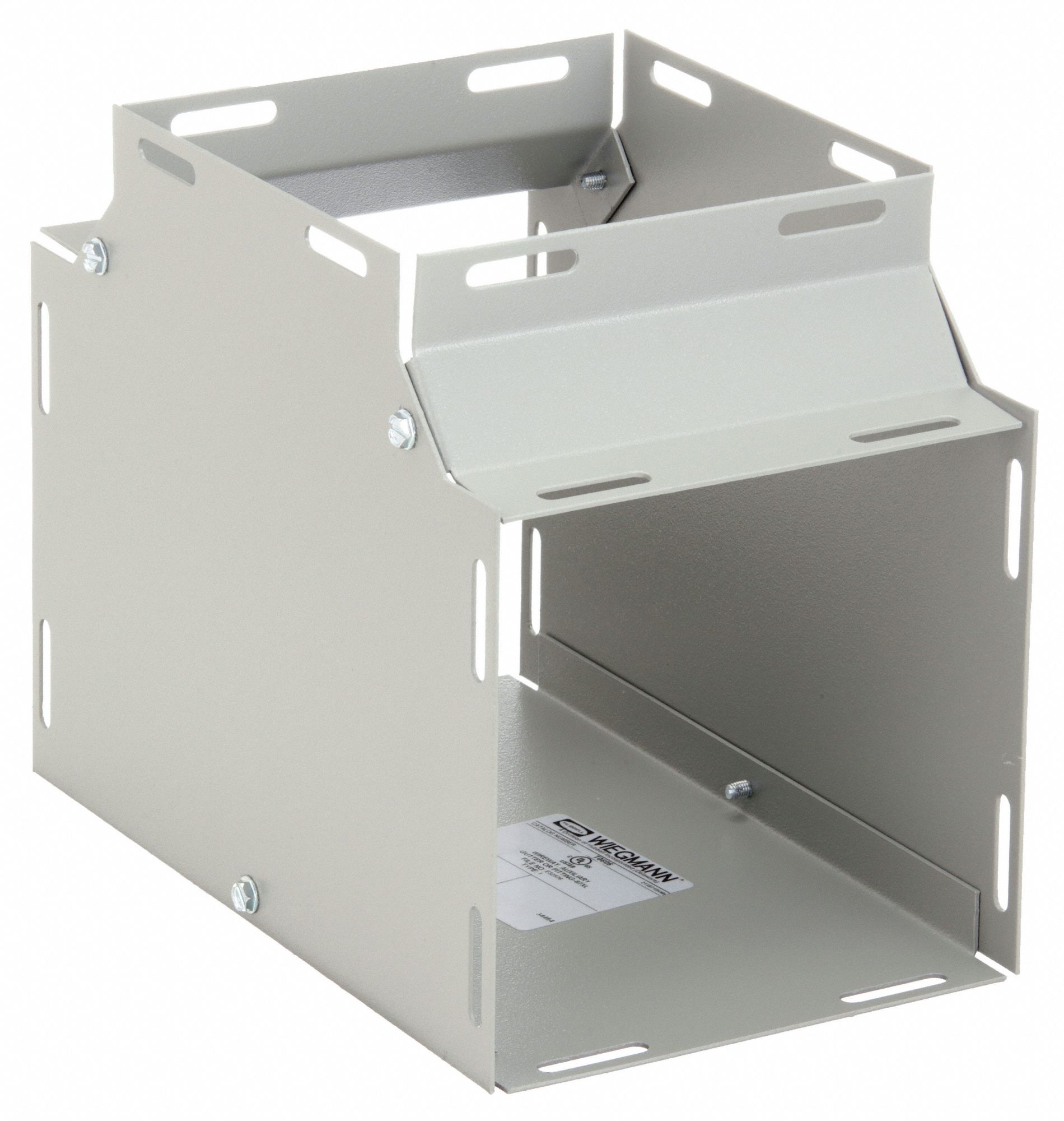 Wireway Tee: 6 in Wd, 6 in Ht, 16 ga Gauge, 1, Screw-On Cover, Steel, Powder Coated