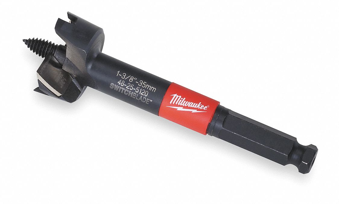 MILWAUKEE High Speed Steel Wood Drilling Bit, Self-Feed Style, 1 3/8 In ...