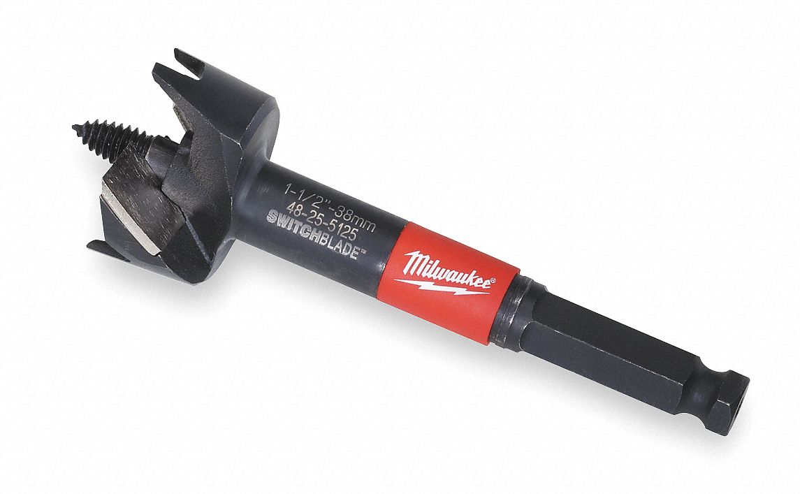 MILWAUKEE High Speed Steel Wood Drilling Bit, SelfFeed Style, 1 1/2 in