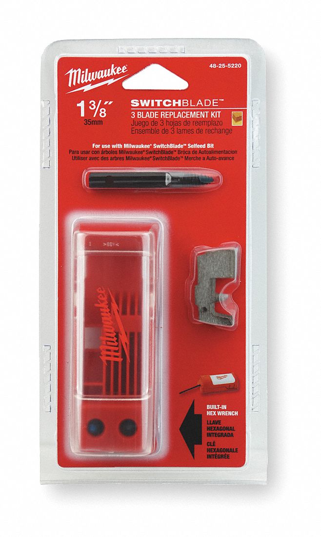 MILWAUKEE Self Feed Drill Bit Component Hardened Steel, 1 3/8 in Blade