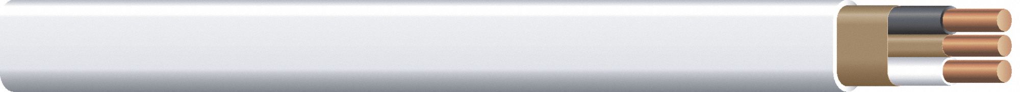 ROMEX 28827422 Nonmetallic Cbl,2 w/Gnd,14AWG,Wht,50ft 2VGA3 32886263026 ...