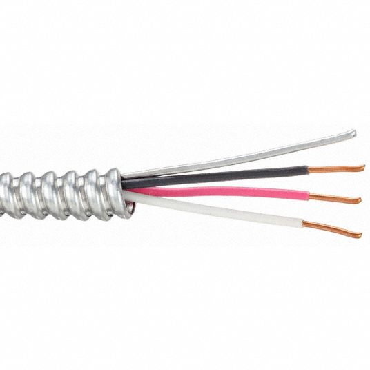 Southwire Metal Clad Armored Cable 10 Awg Wire Size 3 With Bare Al Ground Conductors Silver Pvc 2vgg1 55527701 Grainger