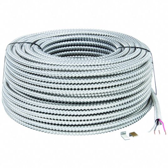 SOUTHWIRE Metal Clad Armored Cable: 10 AWG Wire Size, 3 with Bare AL Ground  Conductors, 250 ft Lg