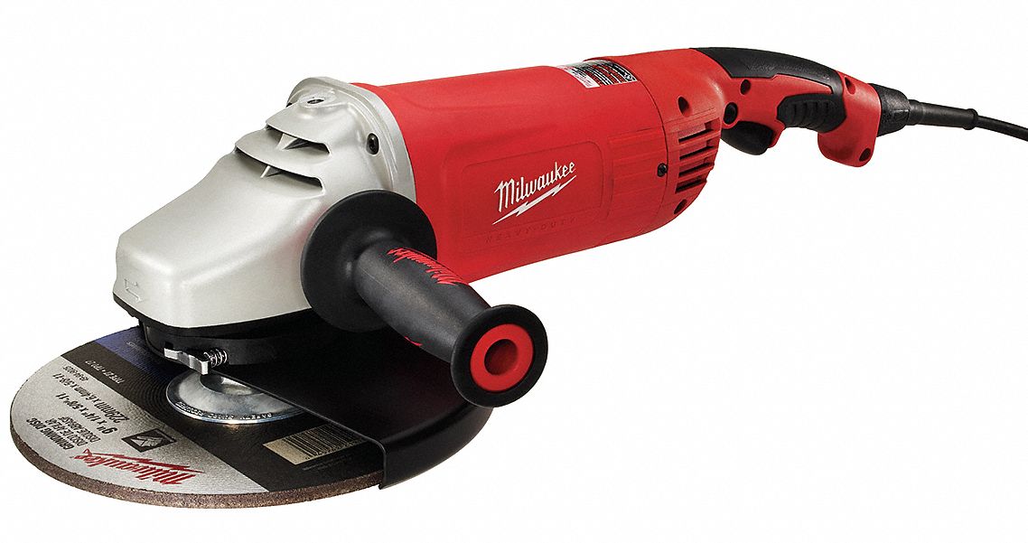 MILWAUKEE Angle Grinder, 7 in, 9 in Wheel Dia., 15 Amps, 120V AC, 6,000