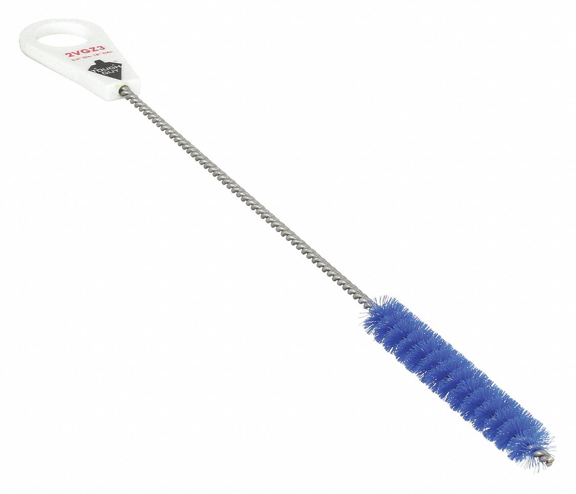 PIPE BRUSH W/ HNDL,NYLON,BLUE,18 IN