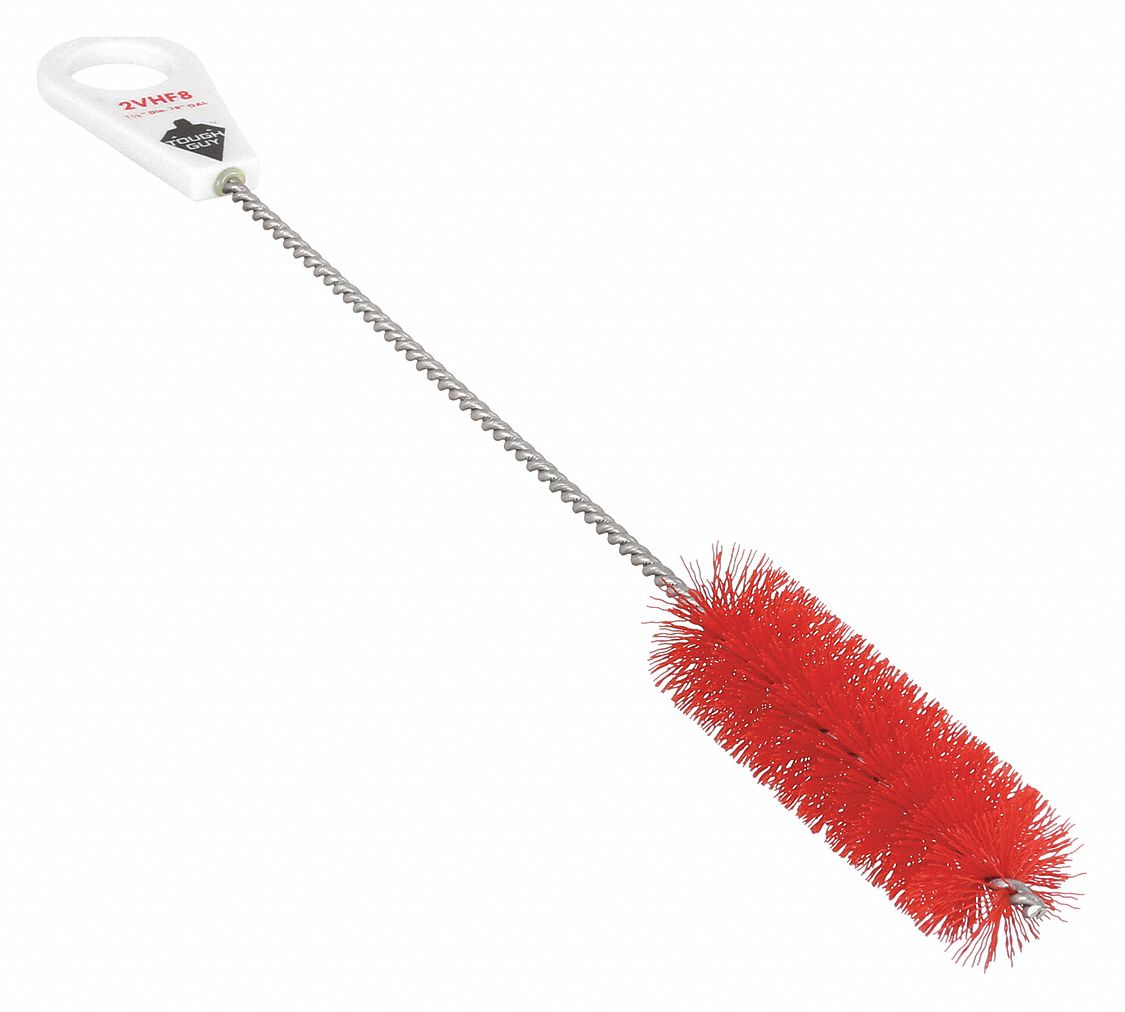 PIPE BRUSH WITH HNDL,NYLON,RED,18 I