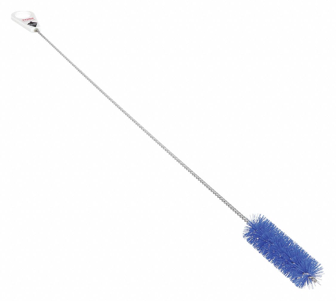 PIPE BRUSH W/ HNDL,NYLON,BLUE,36 IN