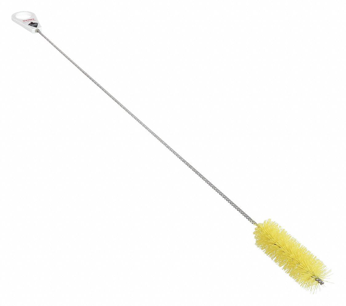 BROSSE TUYAU AVEC MANCHE JAUNE 1PO