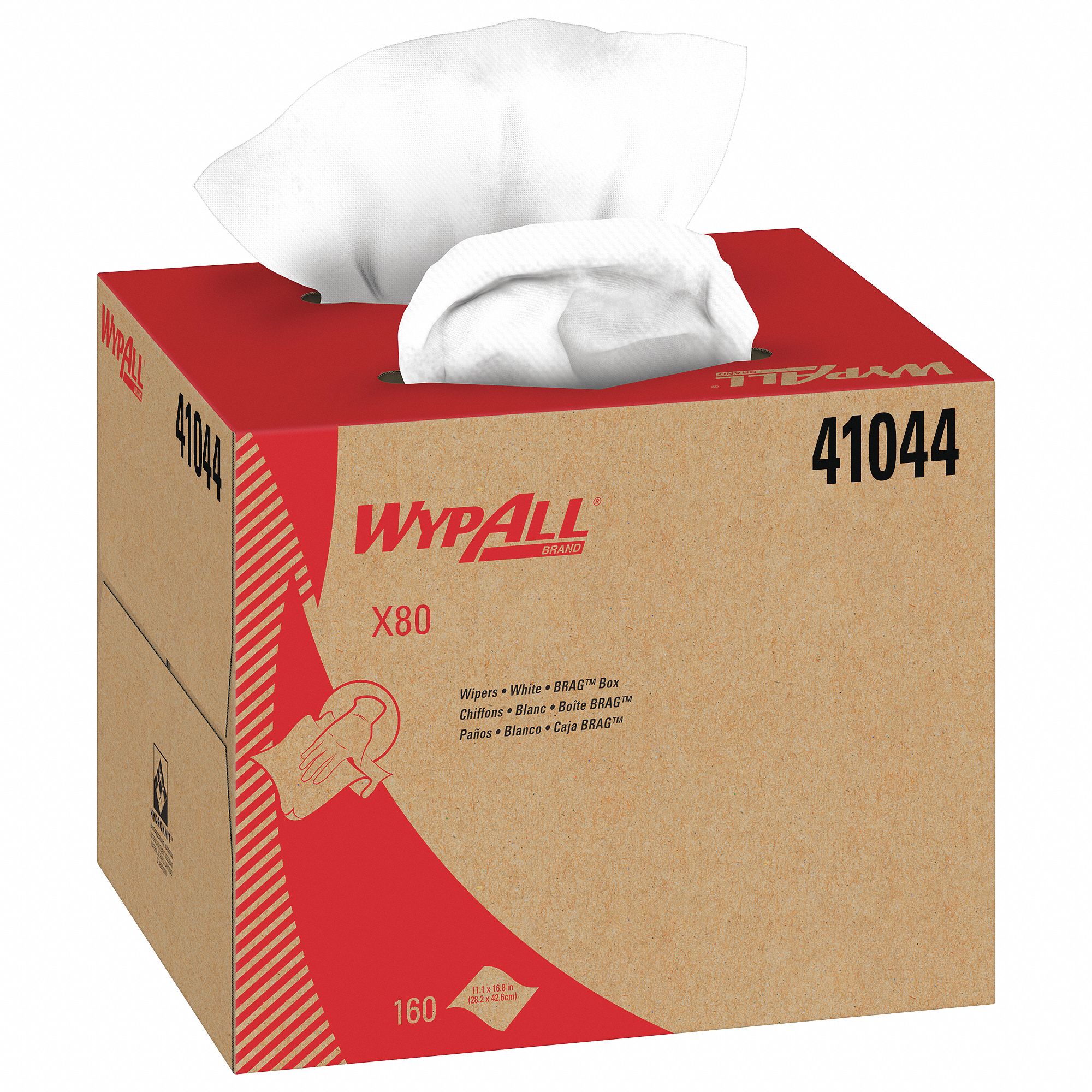 WYPALL Dry Wipe, WYPALL(R) X80, 11 in x 16 3/4 in, Number of Sheets 160 ...