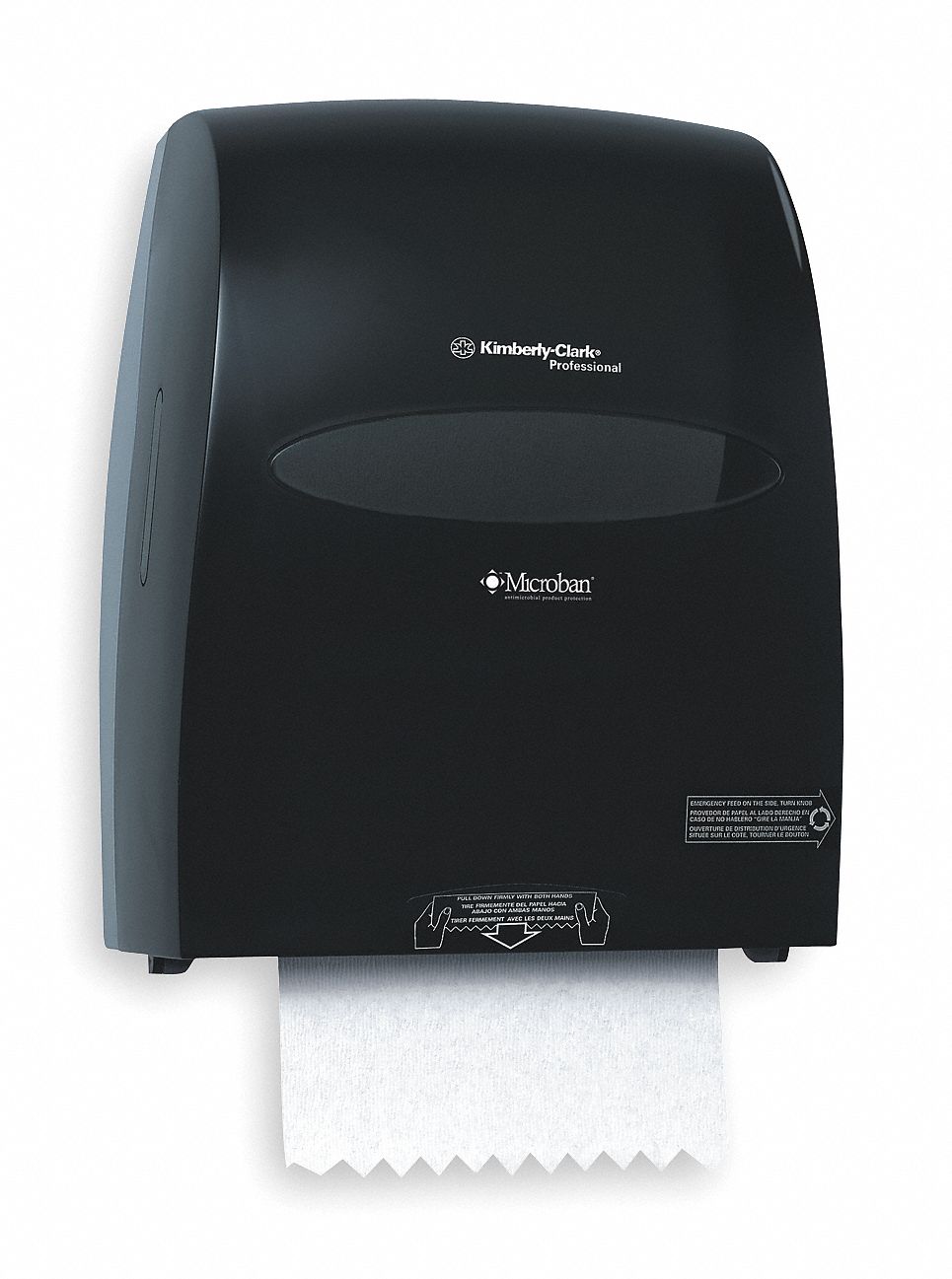 PAPER TOWEL DISPENSER, HARDWOUND, SINGLE ROLL, PLASTIC, SMOKE/BLACK, SCOTT ESSENTIAL
