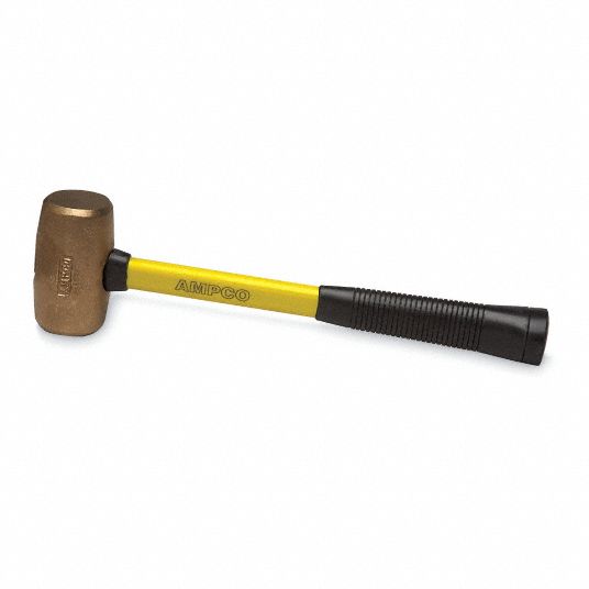 Ampco Nonsparking Mallet,2 Lb Head Weight,fiberglass With Rubber Grip 