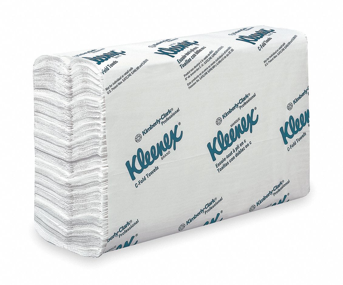 PAPER TOWEL SHEETS, C-FOLD, WHITE, 13 1/7 X 10 1/8 IN, 150 SHEETS, 1-PLY, 16 PK