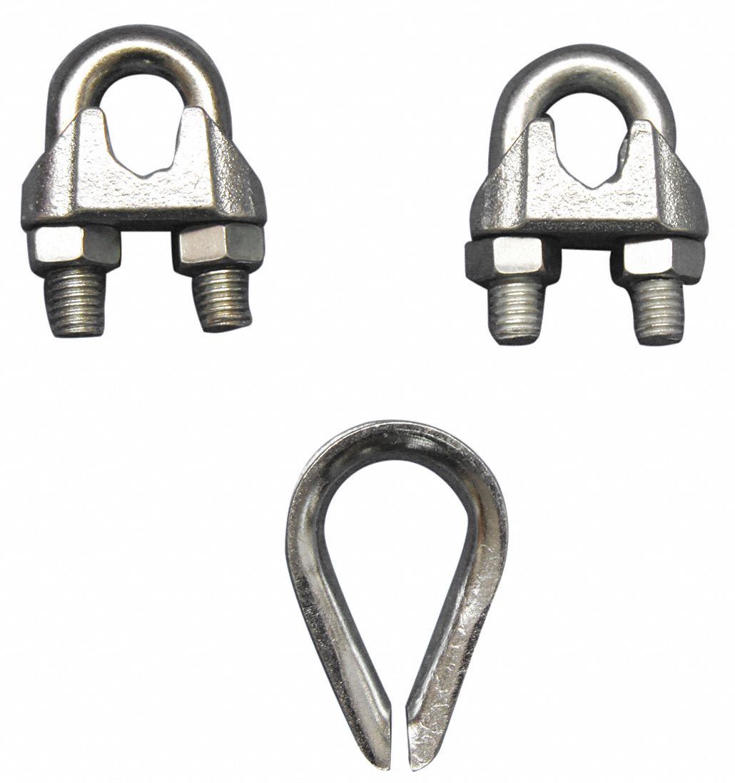 Uxcell M2 Stainless Steel Wire Rope Clip Kit, Included Rope Clamp 15 Pack  Thimble Rigging 15 Pack 