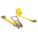 TIE DOWN STRAP, RATCHET, FLAT-HOOK, GEN PURPOSE, 2 IN W, 3,333 LB WLL, YELLOW, 30 FT L