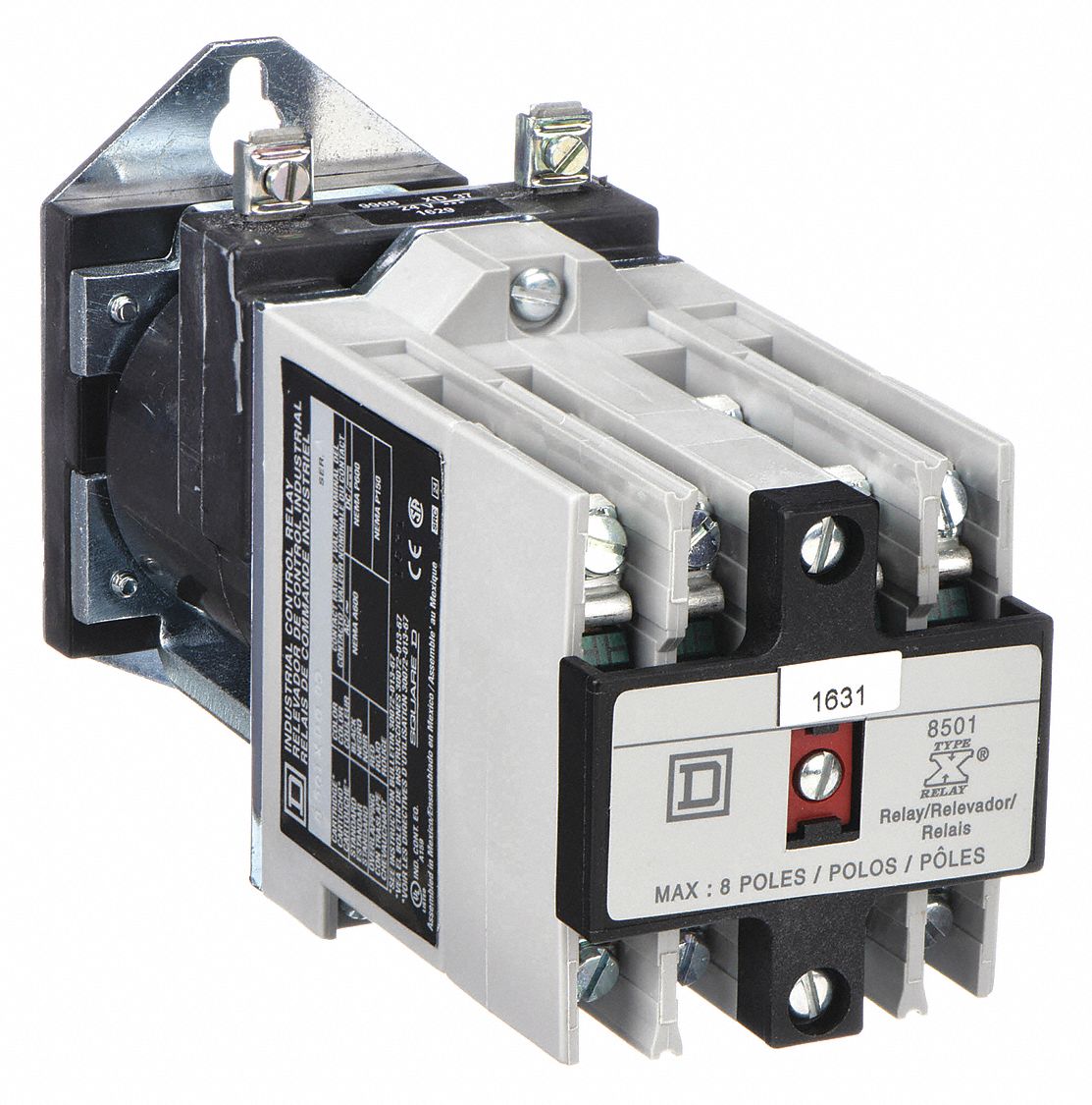 NEMA CONTROL RELAY,8NO,24VDC,10A