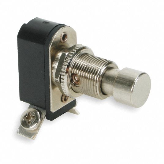 POWER FIRST SPST Miniature Push Button Switch, On/Off with Screw