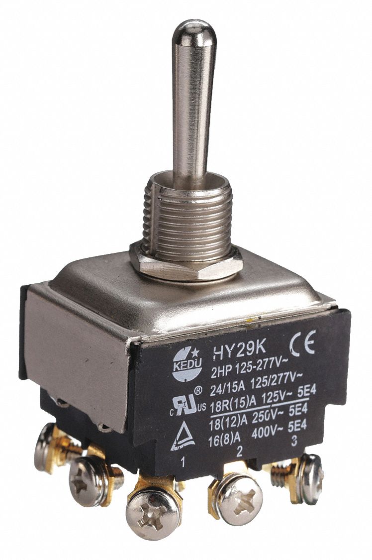 POWER FIRST, 3PDT, Screw Terminals Connection, Toggle Switch - 2VLP3 ...