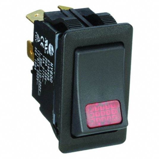 Lighted Rocker Switch, SPST, Lighted Rocker Switch 2VLR62VLR6 Grainger