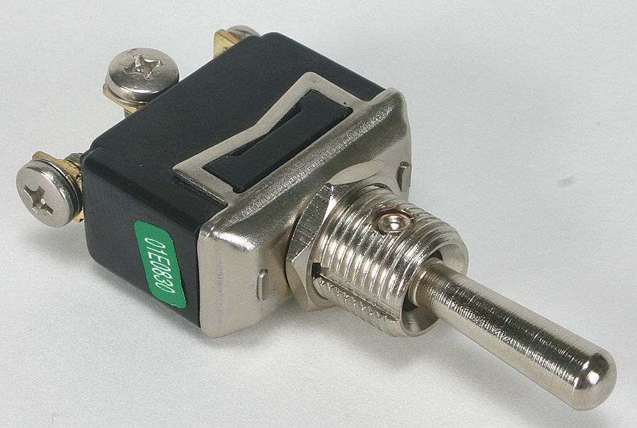 Toggle Switch: SPDT, 3 Connections, Momentary On/Off/Momentary On, 1 1/2 hp HP, Screw