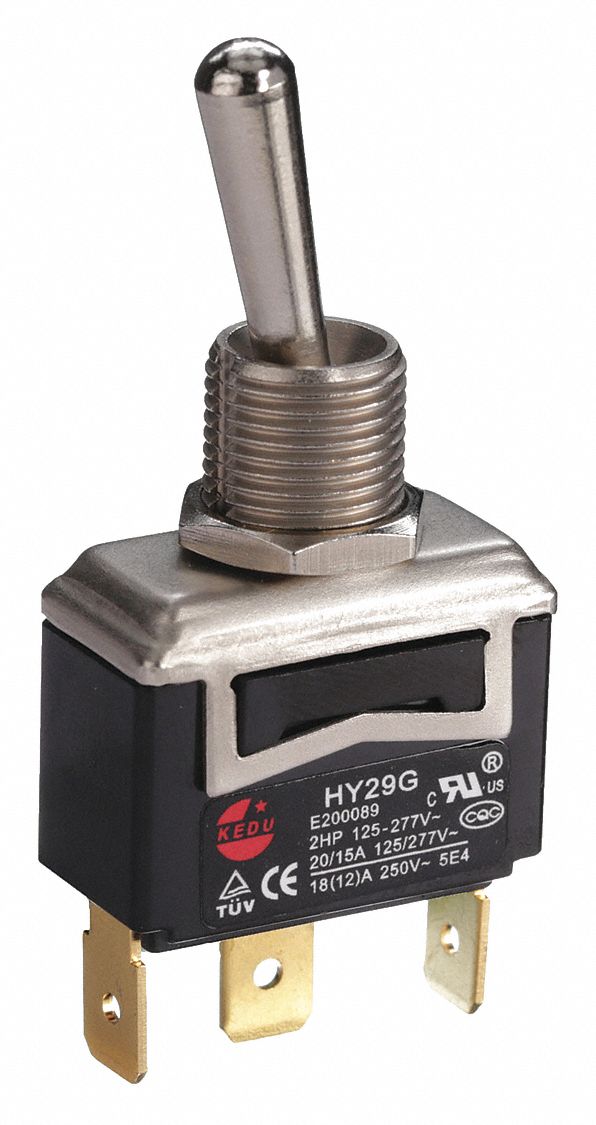 POWER FIRST Toggle Switch, Number of Connections 3, Switch Function