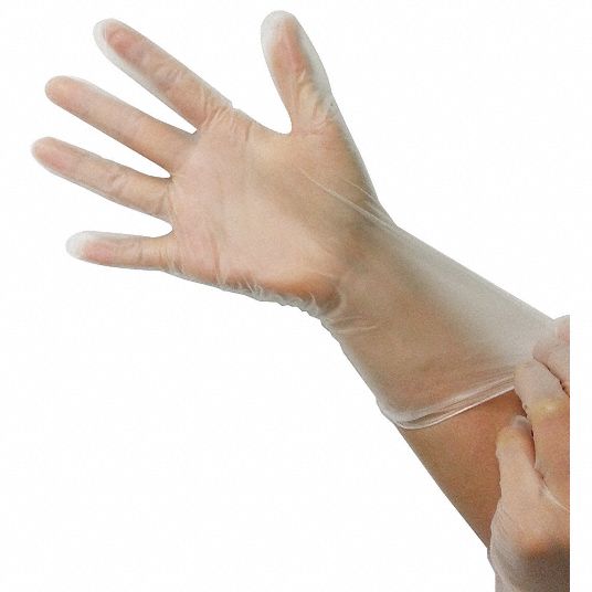 CONDOR Vinyl, Disposable Gloves, L, PowderFree, 2.7 mil Palm Thickness