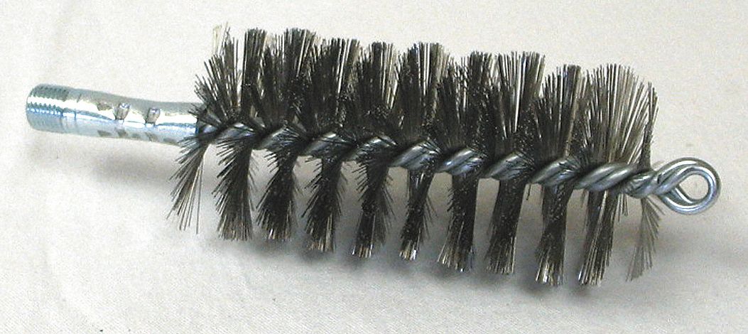 FLUE BRUSH, ¼ IN MALE THREADED CONNECTION, 2¼ IN DIAMETER, 4½ IN BRUSH L