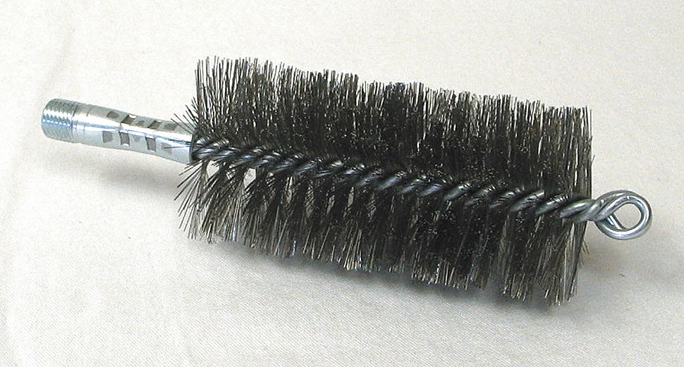 FLUE BRUSH, ¼ IN MALE THREADED CONNECTION, 2¼ IN DIAMETER, 4½ IN BRUSH L