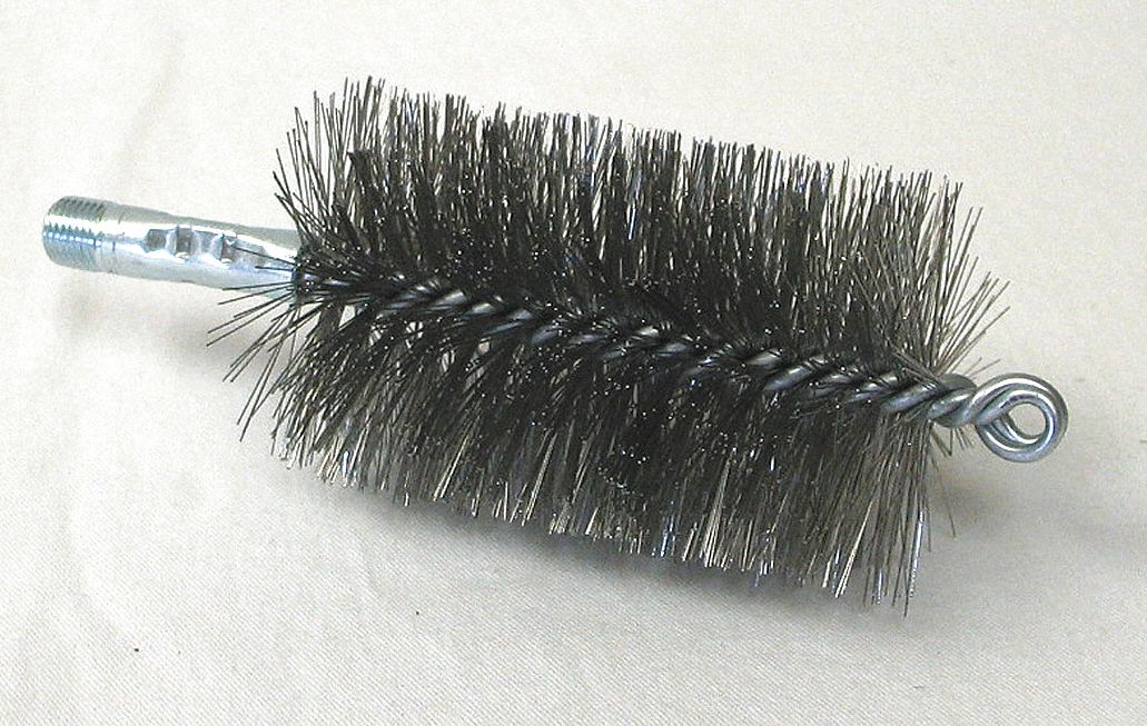 FLUE BRUSH, ¼ IN MALE THREADED CONNECTION, 2¾ IN DIAMETER, 4½ IN BRUSH L