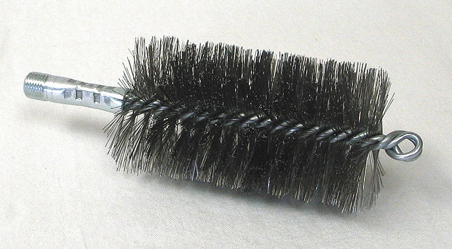 FLUE BRUSH, ¼ IN MALE THREADED CONNECTION, 2½ IN DIAMETER, 4½ IN BRUSH L