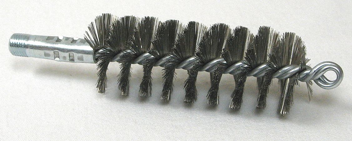 FLUE BRUSH, ¼ IN MALE THREADED CONNECTION, 1¾ IN DIAMETER, 4½ IN BRUSH L
