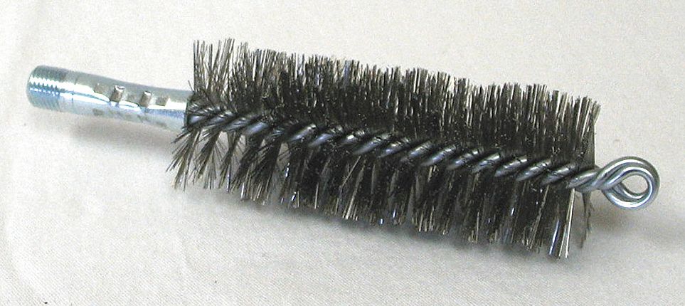 FLUE BRUSH, ¼ IN MALE THREADED CONNECTION, 1¾ IN DIAMETER, 4½ IN BRUSH L