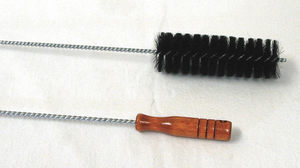 FURNACE BOILER BRUSH, 2 IN DIA, FIBRE/HAIR BRISTEELE, SINGLE SPIRAL, SINGLE STEM, TWISTED END
