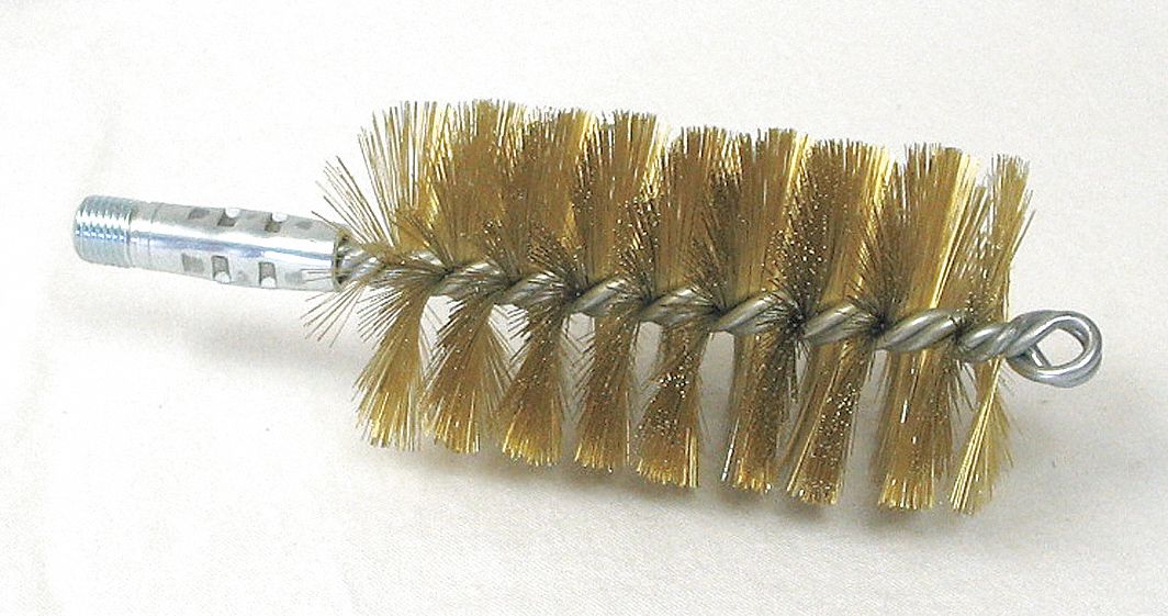 TOUGH GUY Tube Brush, Brass, Brush Length (In.) 4 1/2 in, Brush Dia