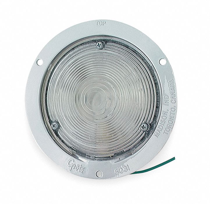 GROTE Courtesy Light, Clear Round, Hardwired, LED, Width 1 in, LED