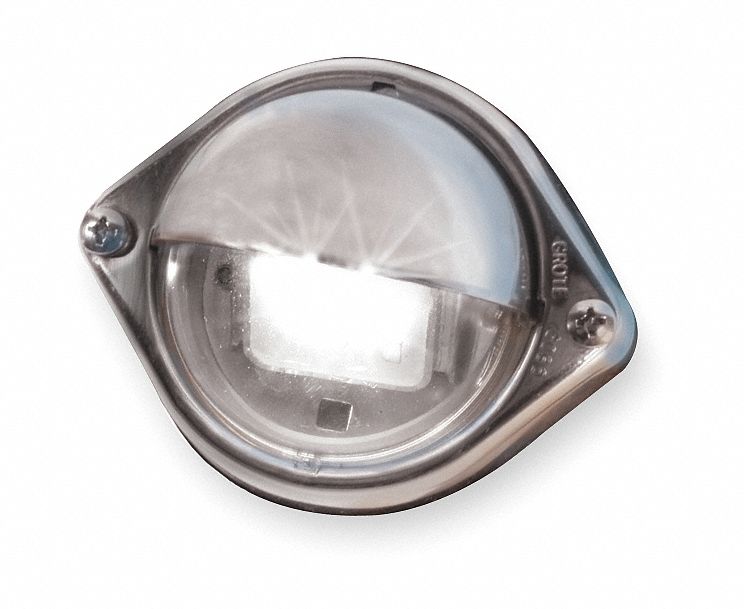 COURTESY LIGHT, COURTESY LIGHT, LED, CLEAR, ROUND, 12V DC, BLUNT CUT, 3 9/16 IN OVERALL L