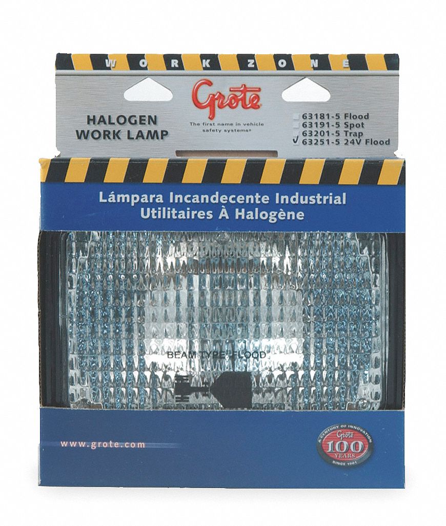 GROTE, Rectangular, Flood, Vehicle Work Light 2VPF7632515 Grainger