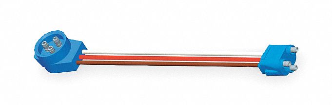 ADAPTER PLUG, MALE PIN CONNECTOR/STRAIGHT PL-3 CONNECTOR, 3 WIRES, 5 IN WIRE L, 2 CONNECTORS