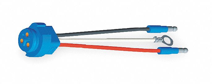 PIGTAIL, SLIM-LINE 0.18 IN MALE BULLET/RING TERMINAL/STRAIGHT MALE PIN, 3 WIRES, 7 IN WIRE L