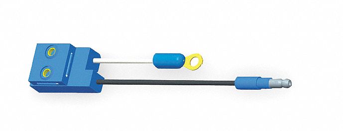 PIGTAIL, RING TERMINAL/BLUNT CUT, 2 WIRES, 7 IN WIRE L, 2 CONNECTORS, SERIES 19 LAMPS